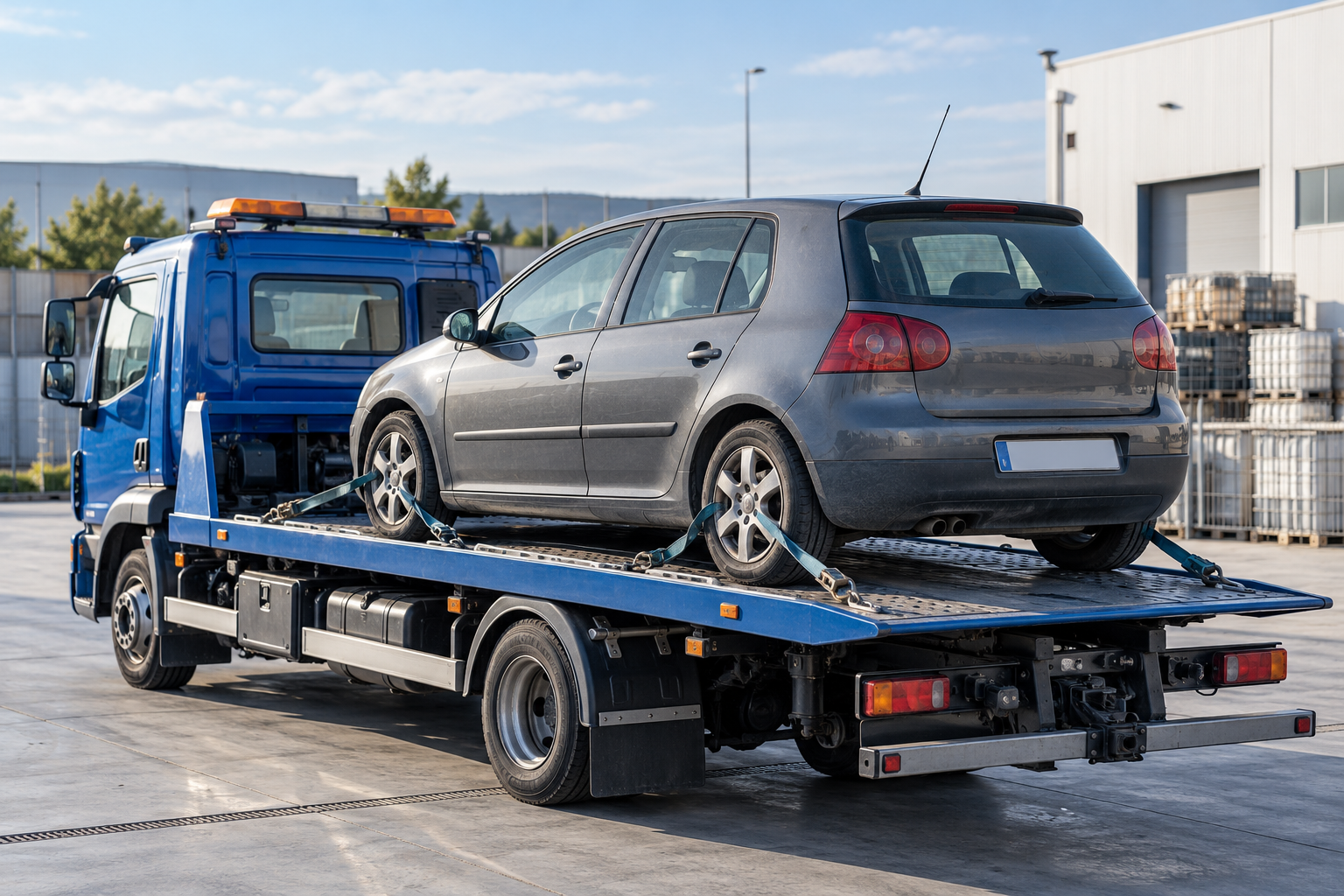 Imagen ilustrativa de recogida de un coche en grúa para desguace en Madrid